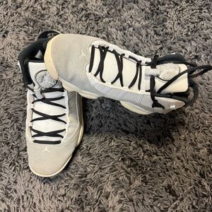 White and Black High-Top Sneakers